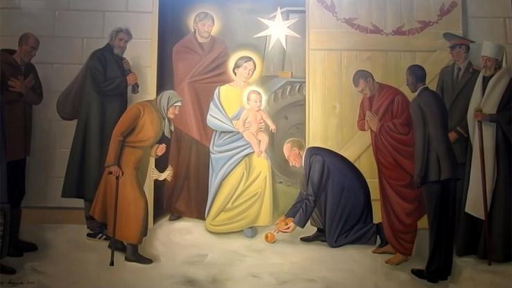 Πούτιν, Ομπάμα και Δαλάι Λάμα: Τοιχογραφία σε ναό τους απεικονίζει ως τρεις Μάγους (βίντεο)